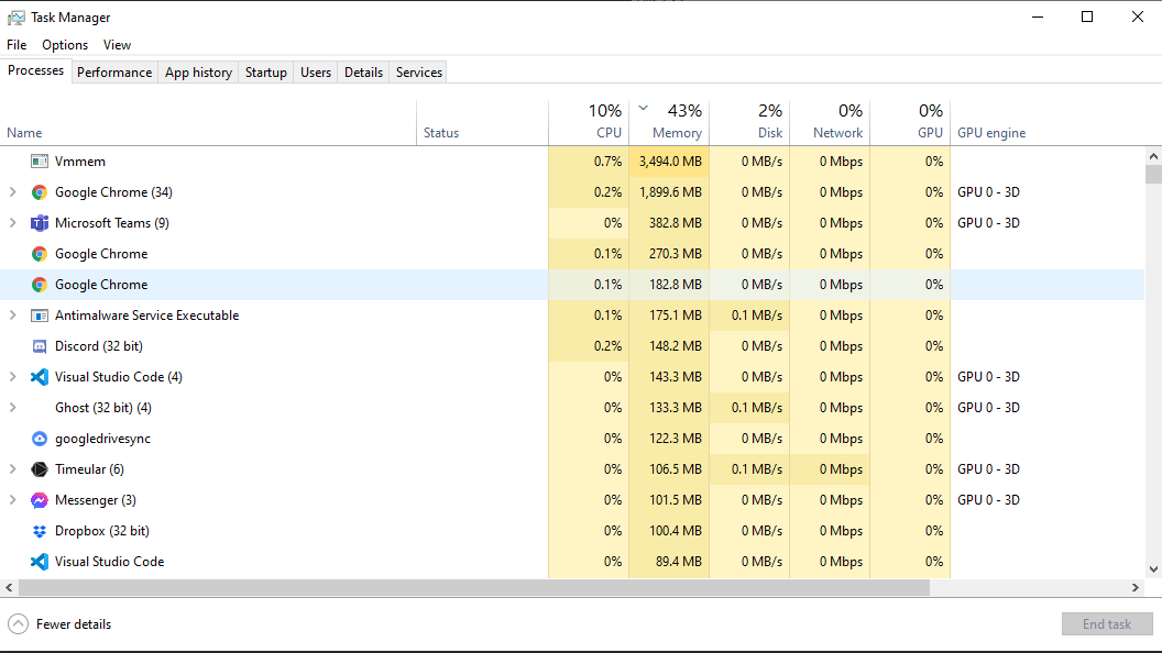 wsl memory limit default